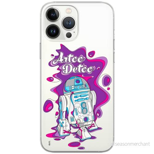 ERT GROUP mobiltelefonfodral för Iphone 13 PRO originalt och officiellt licensierat Star Wars mönster R2D2 002 Vit optimalt anpassad till formen på mobiltelefonen, gedeeltelijk transparant 5903932860221