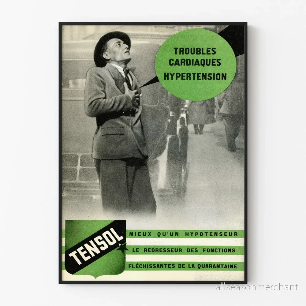 Vintage medicinsk poster för hjärtproblem och högt blodtryck
