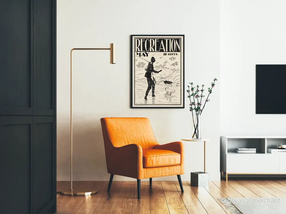Vintagefiskeposter i svart och vitt - Bild 2