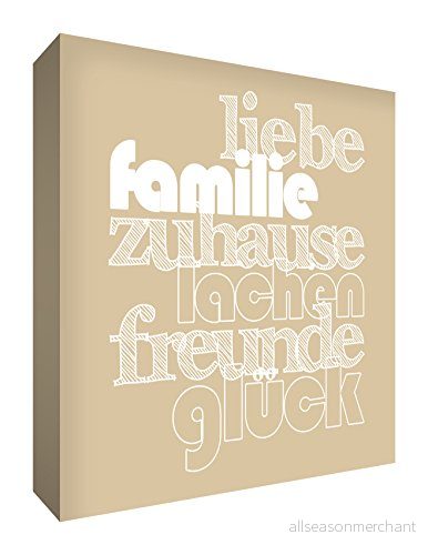 Feel Good Art HAPHME1515 01G väggsmycke kanvas i stil kärlek och familj, beige, 38 x cm 5055872654269