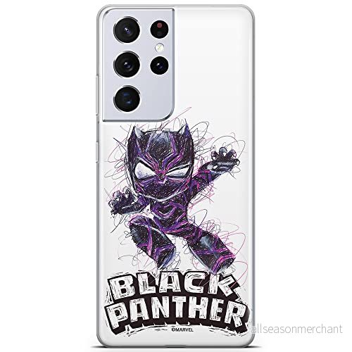 ERT GROUP mobiltelefonfodral för Samsung S21 ULTRA originalt och officiellt licensierat Marvel mönster Black Panther 017 optimalt anpassad till formen på mobiltelefonen, fodral tillverkad av TPU plast 5904805232725