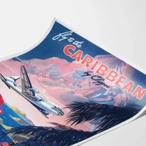 Vintageposter Väst mot Karibien Pan American Airways - Bild 3