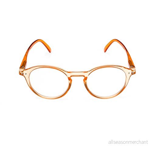 Contacta, Jelly, Läsglasögon för män och kvinnor, Halvtransparent glänsande båge med Flex stavar, Orange färg, Dioptrar +3,00, Förpackning glasögonfodral, 26g 8054529516445