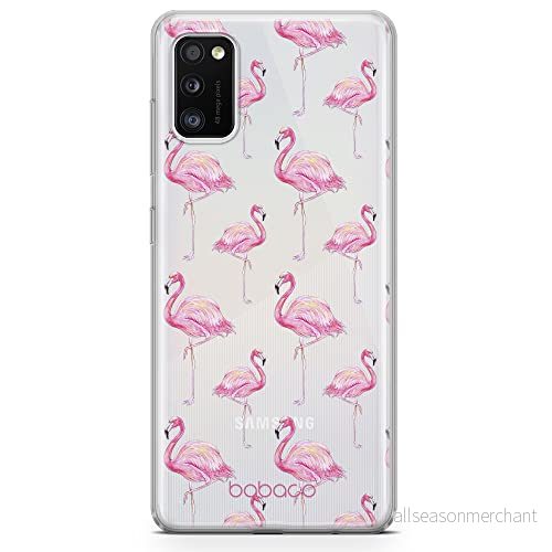 ERT GROUP mobiltelefonfodral för Samsung A41 originalt och officiellt licensierat Babaco mönster Flamingo 005 optimalt anpassad till formen på mobiltelefonen, gedeeltelijk transparant 5903040466445