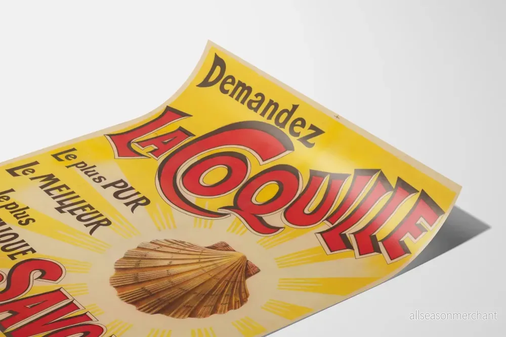 Vintageposter för La Coquille Courret Frères Marseille tvål - Bild 3