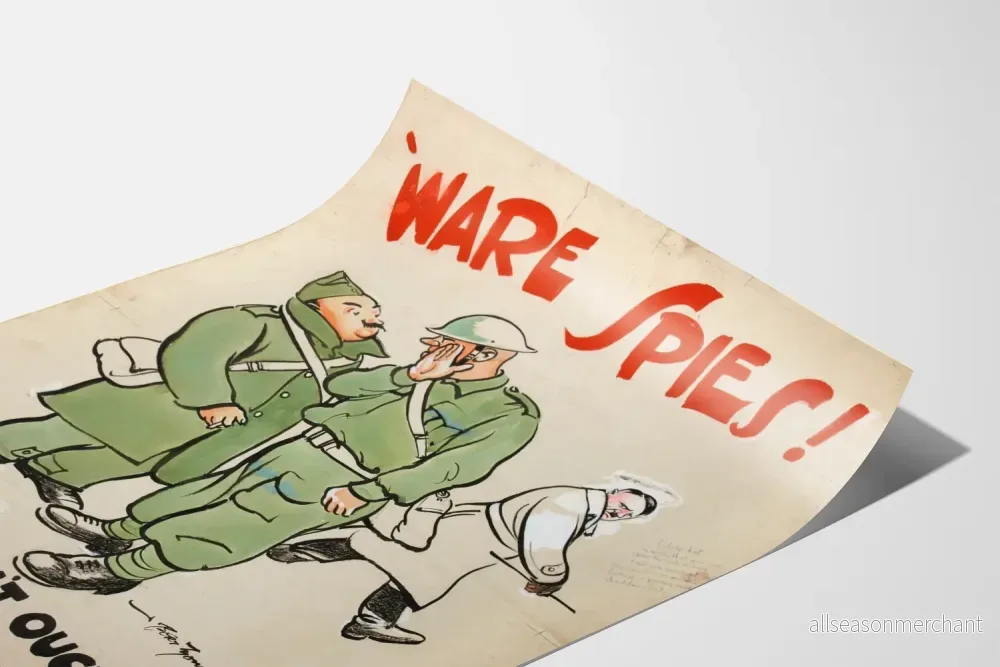 Vintageaffisch Krig - SPIELARE AV SPIONER! Retro väggdekoration - Bild 3