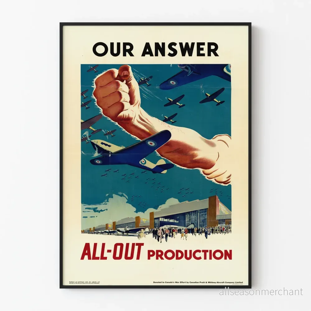 Vintageposter Our Answer All-Out Production