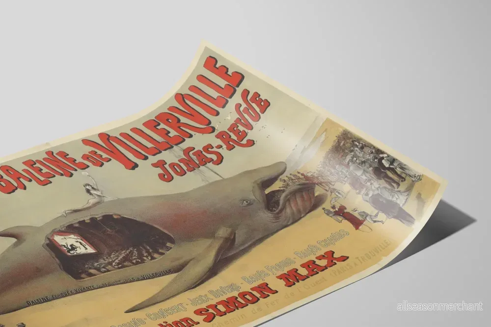 Vintageaffisch för Villervilles teater och museet för valar - Bild 2