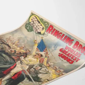 Vintageposter Ringling Bros World's Greatest Shows - Historisk hästtema väggdekoration - Bild 3