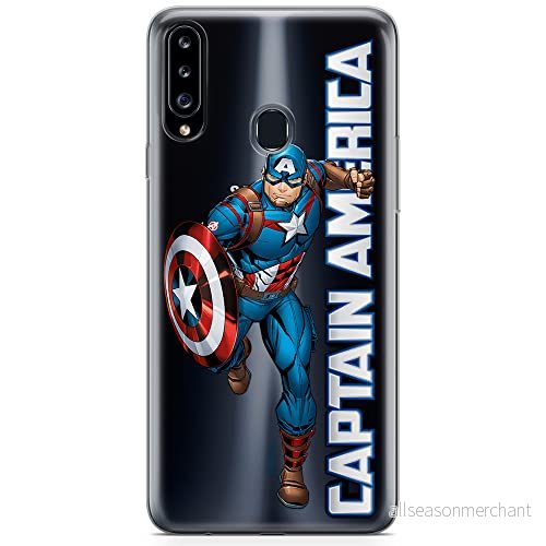 ERT GROUP mobiltelefonfodral för Samsung A20S originalt och officiellt licensierat Marvel mönster Captain America 030 optimalt anpassad till formen på mobiltelefonen, gedeeltelijk transparant 5904805320705