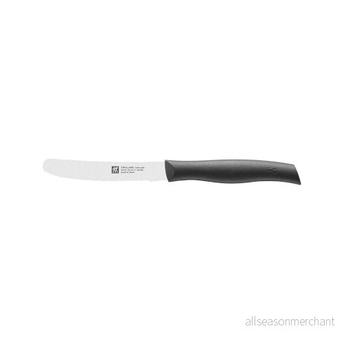 ZWILLING Twin Grip universalkniv, bladlängd: 12 cm, bladblad med tandad kant, rostfritt specialstål/plasthandtag, svart 4009839193934