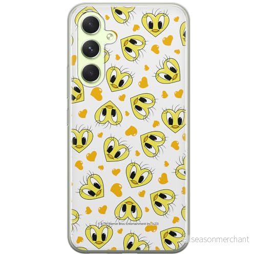 ERT GROUP mobiltelefonfodral för Samsung A54 5G originalt och officiellt licensierat Looney Tunes mönster Tweety 017 optimalt anpassad till formen på mobiltelefonen, fodral tillverkad av TPU plast 5905795120559