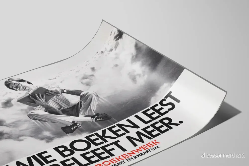 Vintageposter med flytande läsare bland molnen - Inspirerande väggdekoration - Bild 2