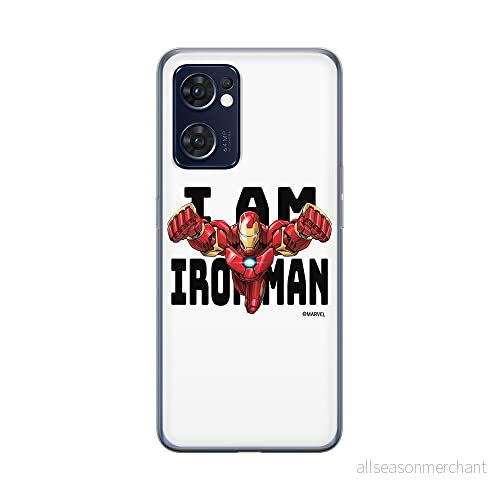 ERT GROUP mobiltelefonfodral för Oppo RENO 7 5G originalt och officiellt licensierat Marvel mönster Iron Man 028 optimalt anpassad till formen på mobiltelefonen, fodral tillverkad av TPU plast 5905511313678