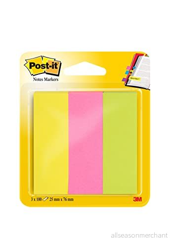 Post-it 671-3 Självhäftande Remsor Sida Markör Bred 25 x 76 mm Neoncolour 100 ark 3134375317153