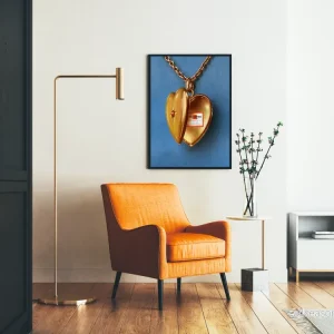 Vintageposter med hjärtmedaljong i guld, Solucamphre - Bild 2