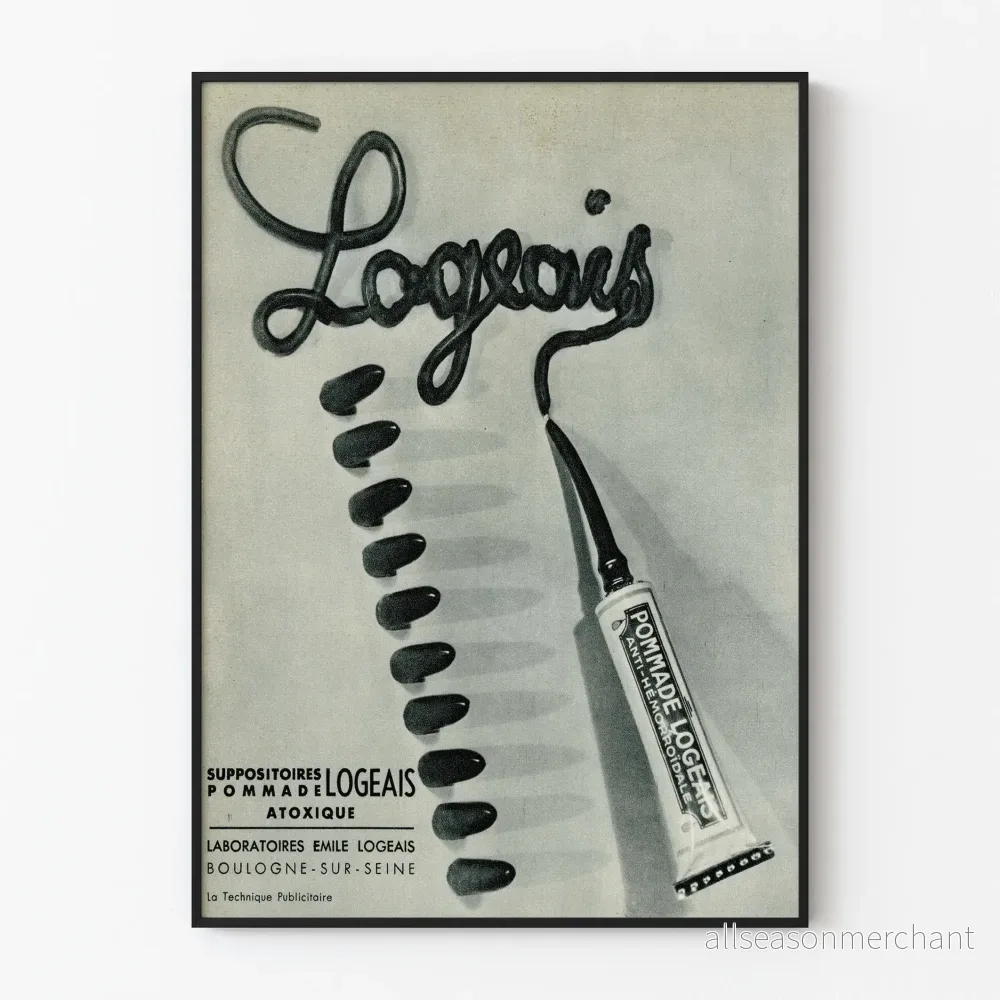 Vintage reklamposter för Pommade Logeais