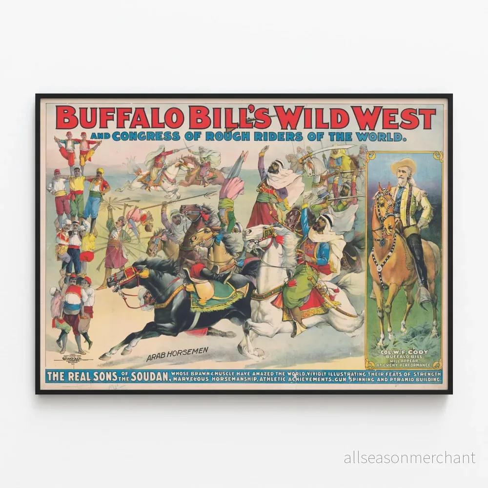 Vintageposter av Buffalo Bill’s Wild West och Rough Riders-konventet Vintageposter av Buffalo Bill’s Wild West och Rough Riders-konventet