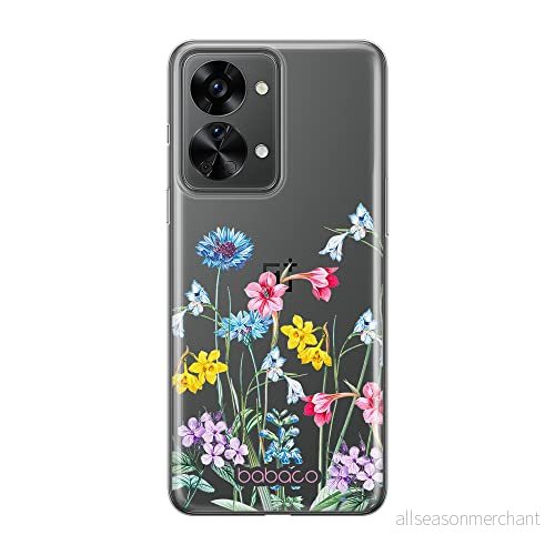 ERT GROUP mobiltelefonfodral för Oneplus NORD 2T 5G originalt och officiellt licensierat Babaco mönster Flowers 040 optimalt anpassad till formen på mobiltelefonen, gedeeltelijk transparant 5905511274368