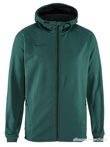 Craft ADV Unify FZ Hood Huvjacka herr XS Opal återvunnen polyester Ergonomisk, elastisk passform Huva med dragsko 2 fickor huvtröja män träningsjacka 7318573756310