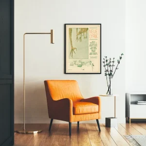 Poster Neue Lyrik Berlin - Illustration Fåglar och Stadsvy Vintage - Bild 2