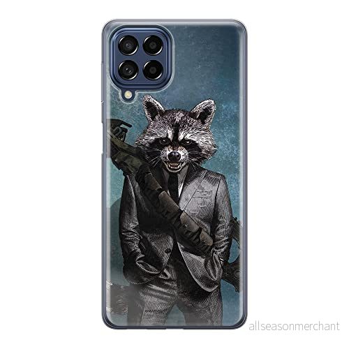 ERT GROUP mobiltelefonfodral för Samsung M53 5G originalt och officiellt licensierat Marvel mönster Rocket 002 optimalt anpassad till formen på mobiltelefonen, fodral tillverkad av TPU plast 5905511394516