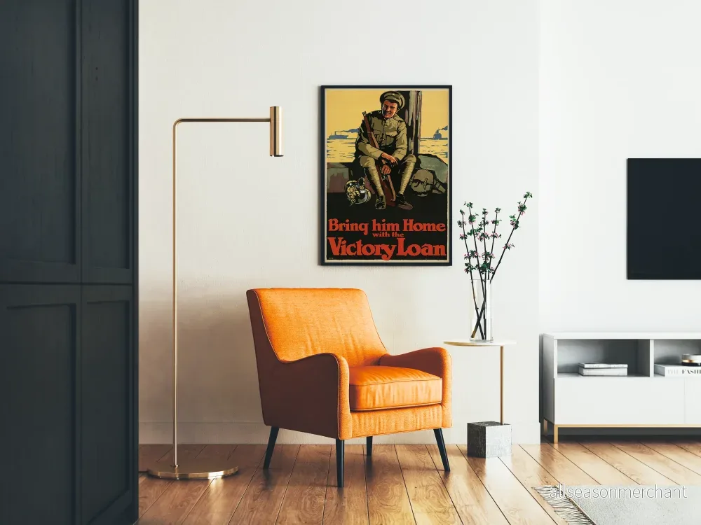 Vintage väggdekorposter Soldat och Victory Loan - Bild 2