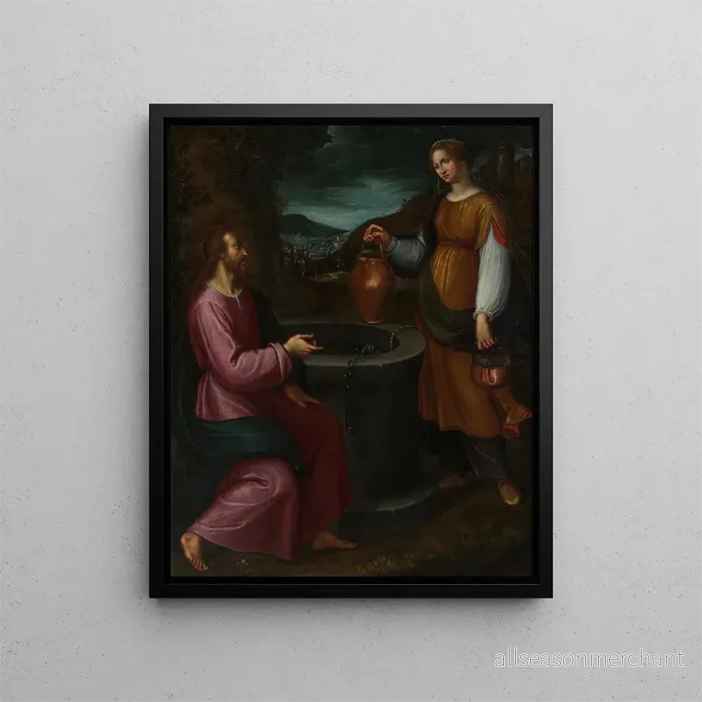 Målning Le Christ et la Samaritaine - Antonio Mari | Konsttryck