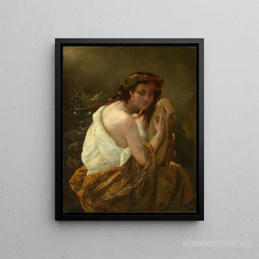 Målning Gitane med tamburin - Anselm Feuerbach | Konsttryck