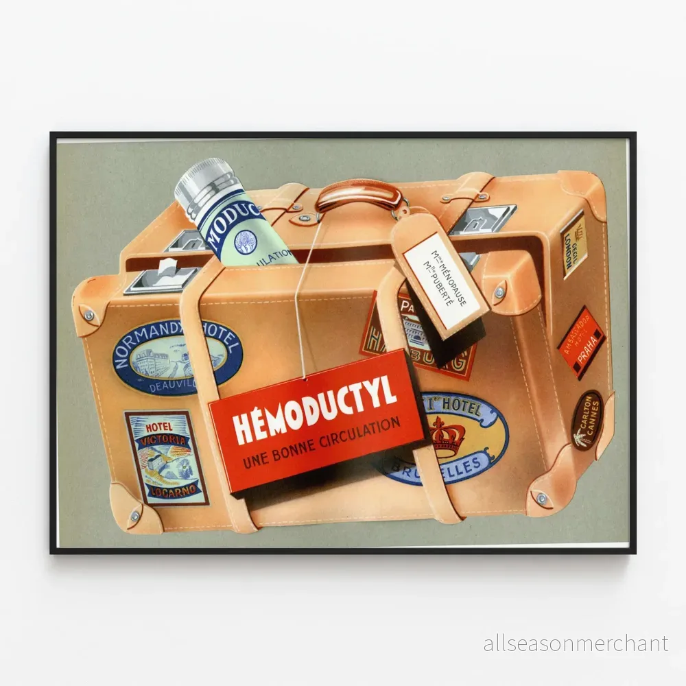 Vintageposter Hémoductyl retro väggdekoration