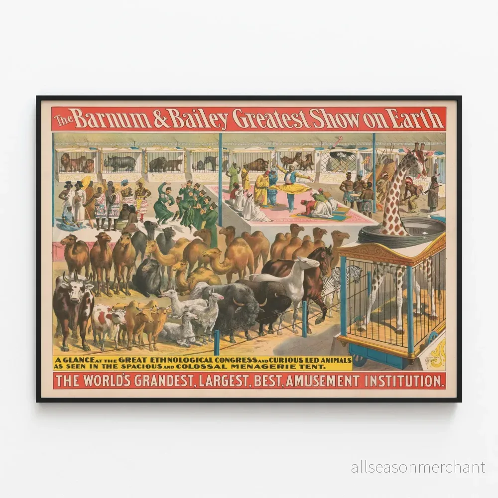 Vintageposter Barnum & Bailey - Världens största show