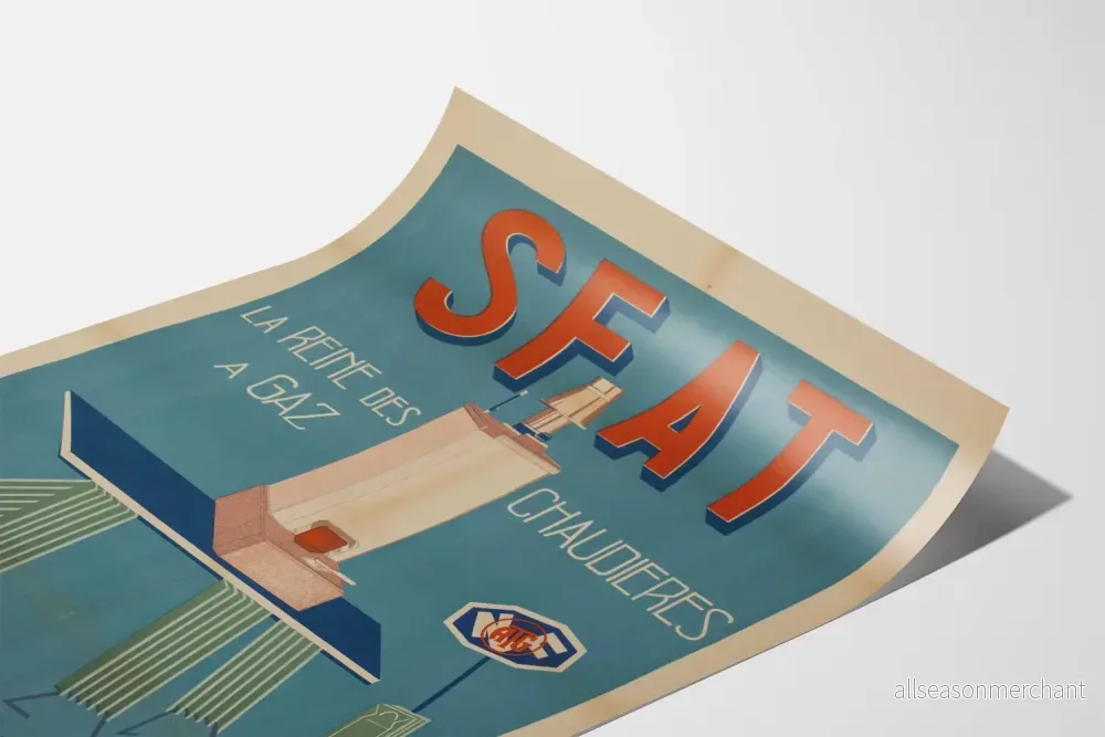 Vintageposter SFAT - Gasvärmepanna väggdekoration - Bild 3