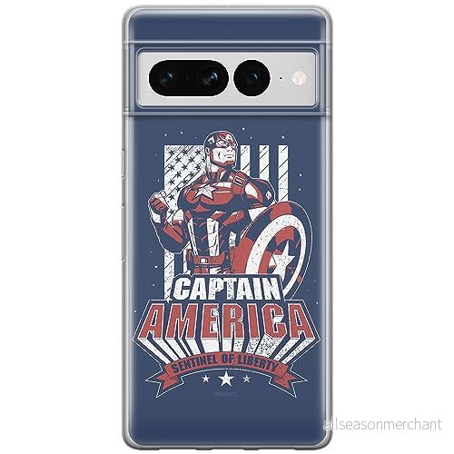 ERT GROUP mobiltelefonfodral för Google PIXEL 7 PRO originalt och officiellt licensierat Marvel mönster Captain America 018 anpassad till formen på mobiltelefonen, fodral tillverkad av TPU plast 5905795163846