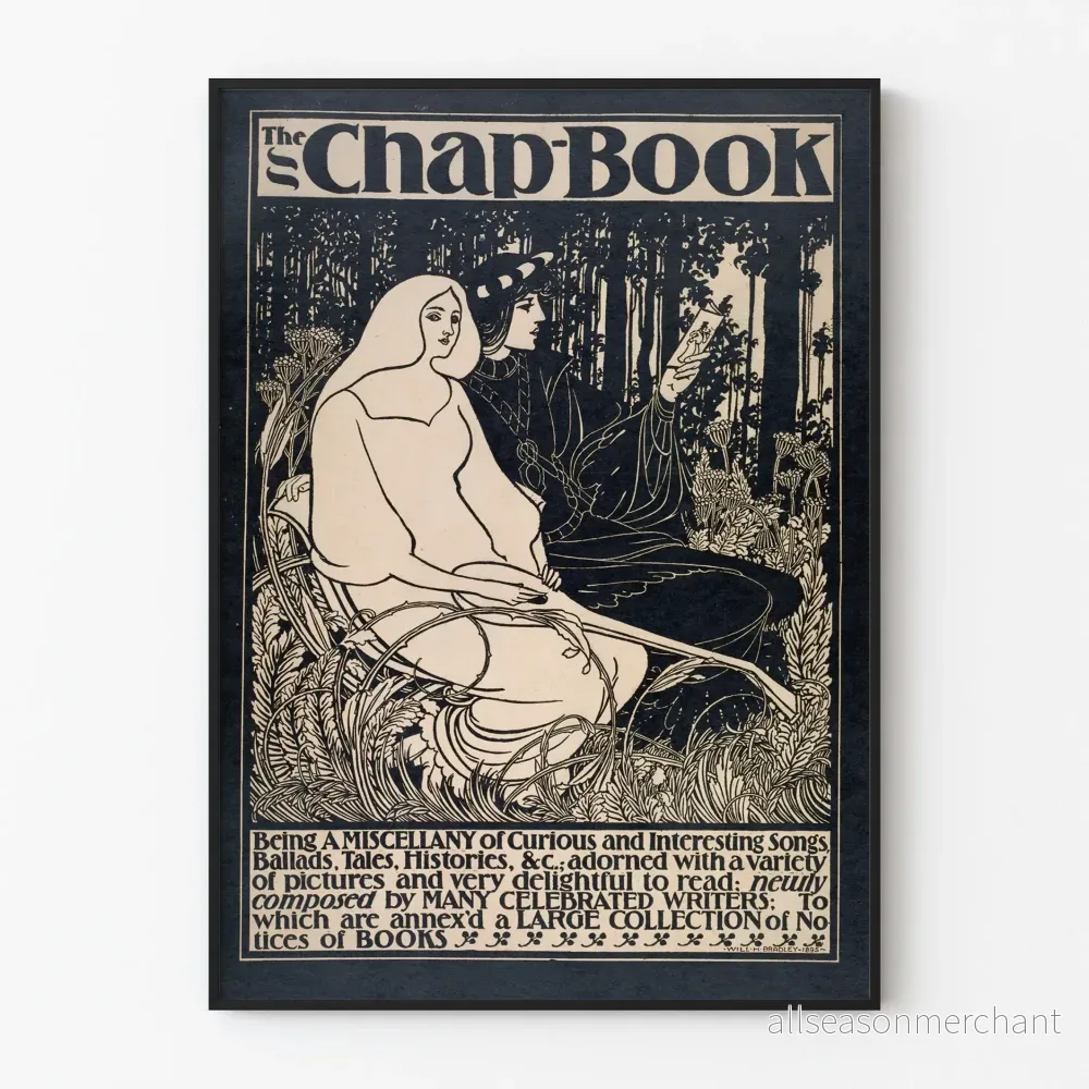 Art Nouveau-Poster The Chap Book – Vintageillustration i svartvitt Art Nouveau-Poster The Chap Book – Vintageillustration i svartvitt