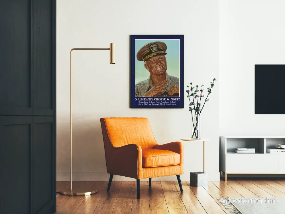 Vintageposter Amiral Chester W. Nimitz marinväggdekoration - Bild 2