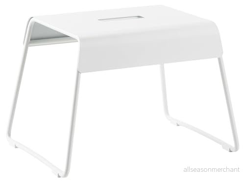 Zone Denmark A Stool, pall av stål, liten pall/stegpall för barn och vuxna, stegpall, halkfri, 39 x 30 27,5 cm, vit 5722000105800