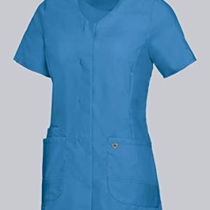 BP Med Tunics 1764 241 0116 damkasäck 1/2 ärmar och V ringning 49% bomull, 48% polyester, 3% elastolefin smal passform storlek: 2 XL färg: azurblå 4055301712813
