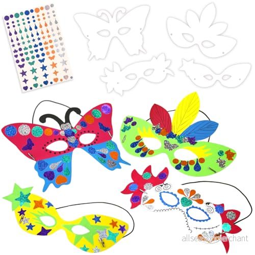 Cleopatre kit med 6 dekorerade masker 115 glänsande holografiska klistermärken barns kreativa fritid perfekt för karneval, fest, födelsedag 3134725023376 Cleopatre kit med 6 dekorerade masker 115 glänsande holografiska klistermärken barns kreativa fritid perfekt för karneval, fest, födelsedag 3134725023376