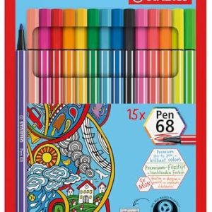 Premium tuschpenna STABILO Pen 68 förpackning med 15 blandade färger inklusive 5 neon 4006381456418 Premium tuschpenna STABILO Pen 68 förpackning med 15 blandade färger inklusive 5 neon 4006381456418