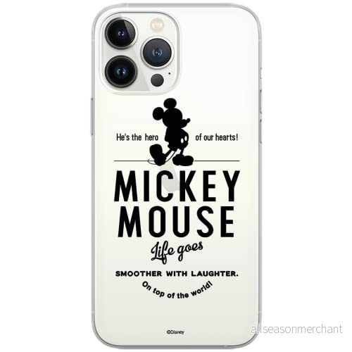 ERT GROUP mobiltelefonfodral för Iphone 13 PRO MAX originalt och officiellt licensierat Disney mönster Mickey 014 Vit optimalt anpassad till formen på mobiltelefonen, gedeeltelijk transparant 5903932925760