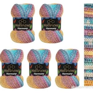5 x 100 g Wollbiene Harmony Batik 500 med färgtoning 30% bomull flerfärgad stickad ull virkad året runt 725844418575 5 x 100 g Wollbiene Harmony Batik 500 med färgtoning 30% bomull flerfärgad stickad ull virkad året runt 725844418575