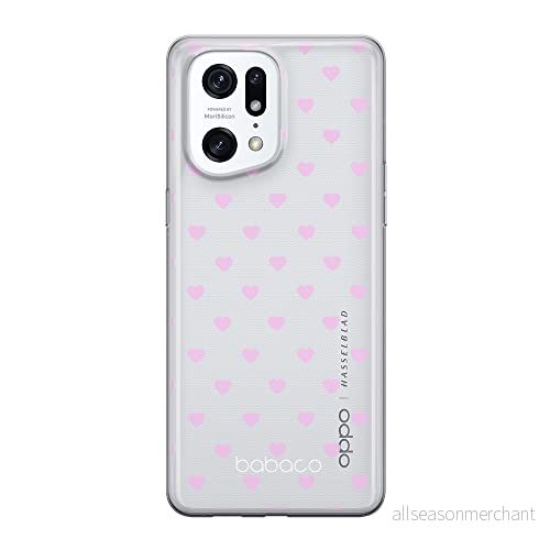 ERT GROUP mobiltelefonfodral för Oppo FIND X5 PRO originalt och officiellt licensierat Babaco mönster Hearts 001 optimalt anpassad till formen på mobiltelefonen, gedeeltelijk transparant 5905511406028