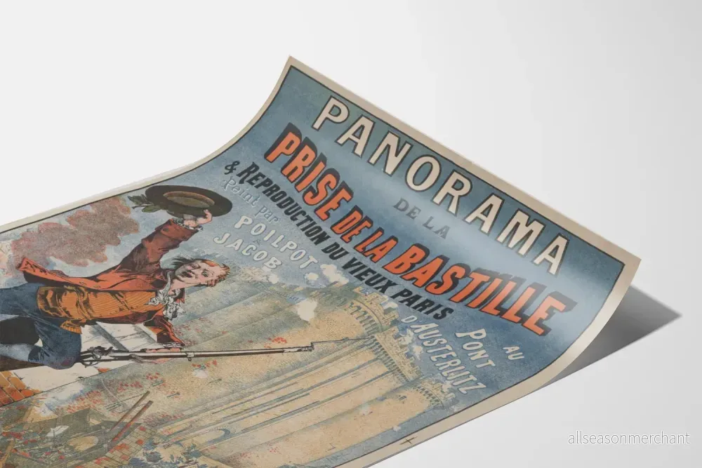 Vintageposter av Tagen av Bastiljen och Gamla Paris - Bild 3