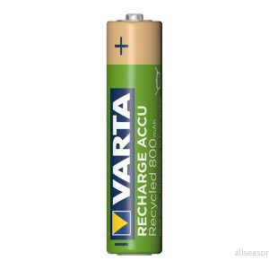 VARTA Recharge Accu Recycled uppladdningsbart, Ready To Use förladdat AAA Micro Ni MH batteri (2 pack, 800 mAh) av 11 % återvunnet material laddningsbart utan minneseffekt 4008496978991