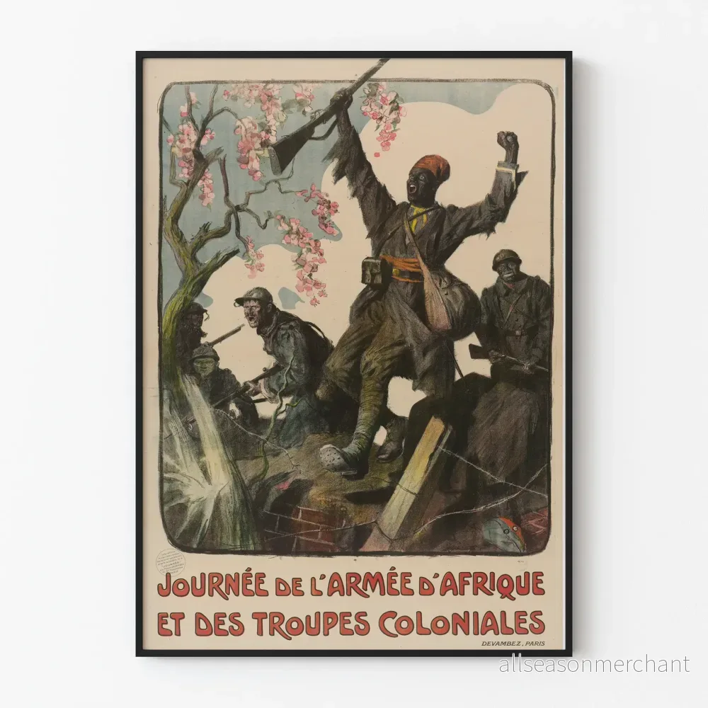 Vintageposter för Afrikanska armédagen och kolonitropperna
