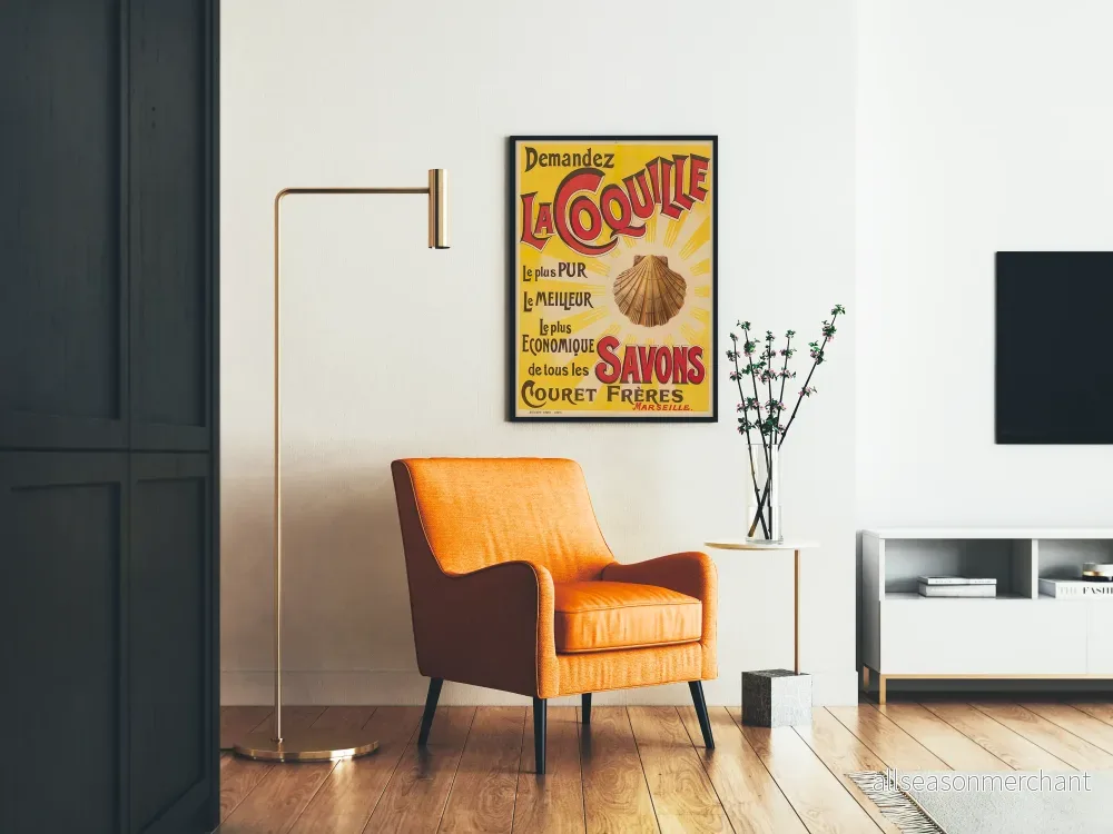 Vintageposter för La Coquille Courret Frères Marseille tvål - Bild 2