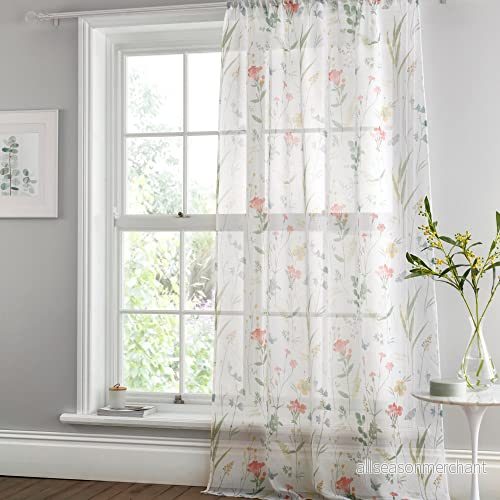 Dreams & Drapes Gardiner Spring Glade spår topp voile panel 140 x 122 cm i multi 5056387764856