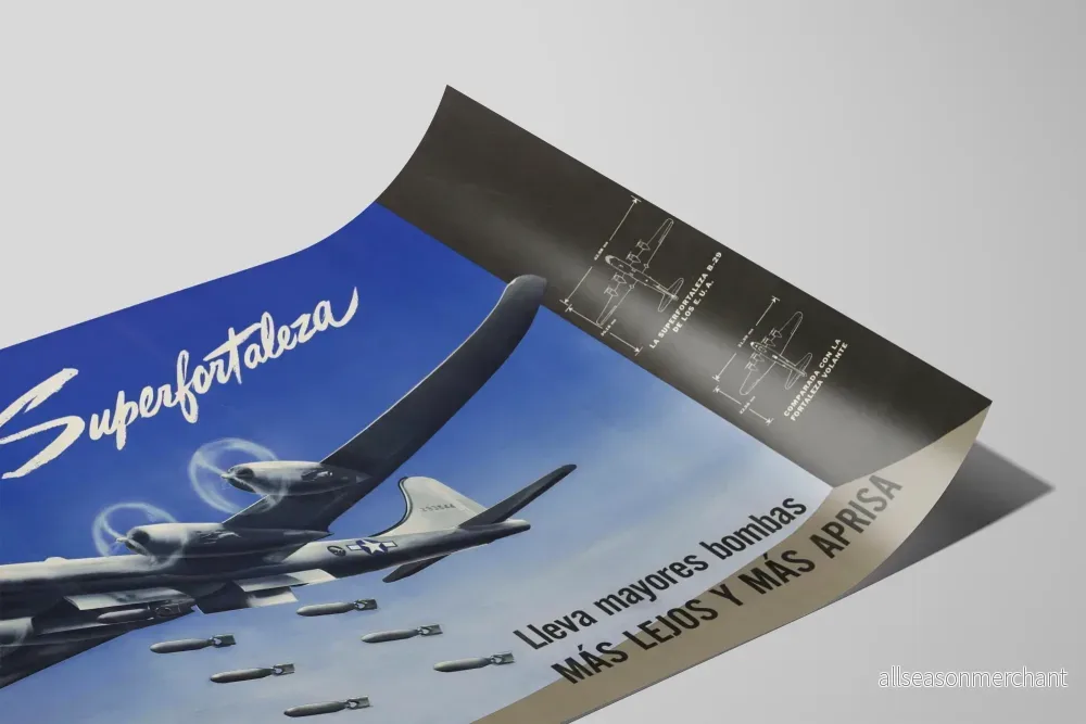 Vintageposter av flygplanet La Superfortaleza B-29 i flygning - Bild 2