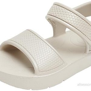 Fitflop Unisex barn Iqushion sandal med bakrem, solid flipflop, silver, 25 EU 195305833450 Fitflop Unisex barn Iqushion sandal med bakrem, solid flipflop, silver, 25 EU 195305833450