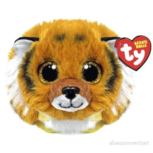 Ty Beanie Balls Clawsby the Tigrotto med gyllene ögon, mjuka och runda plyschdjur för att samla 8 cm T42552 8421425525